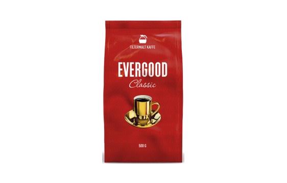 767763 Evergood 1809607 Kaffe EVERGOOD filtermalt 500 gr Fyldig aromatisk kaffe med fin ettersmak